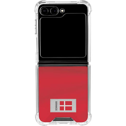 Denmark Soccer Flag Galaxy Z Flip5 5G Clear Case
